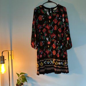 LOFT Women's black floral dress